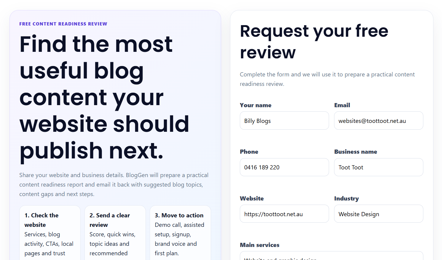Request a Free Content Review